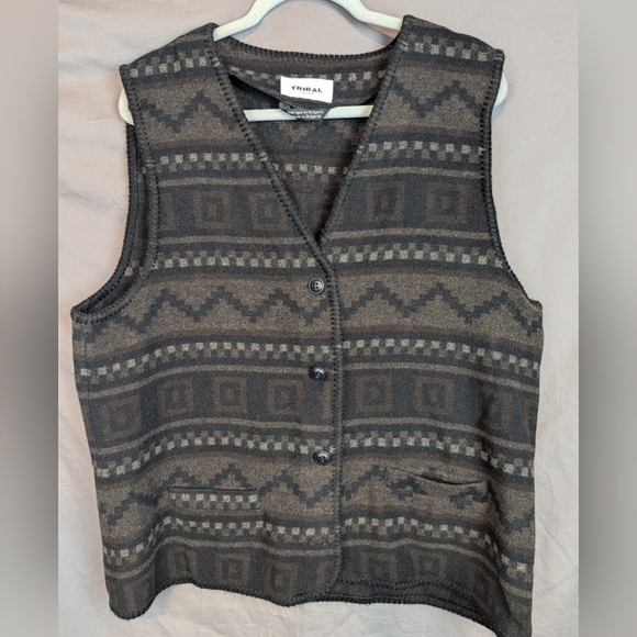 Tribal vest size large Acrylic/polyester/wool blend - Picture 1 of 10